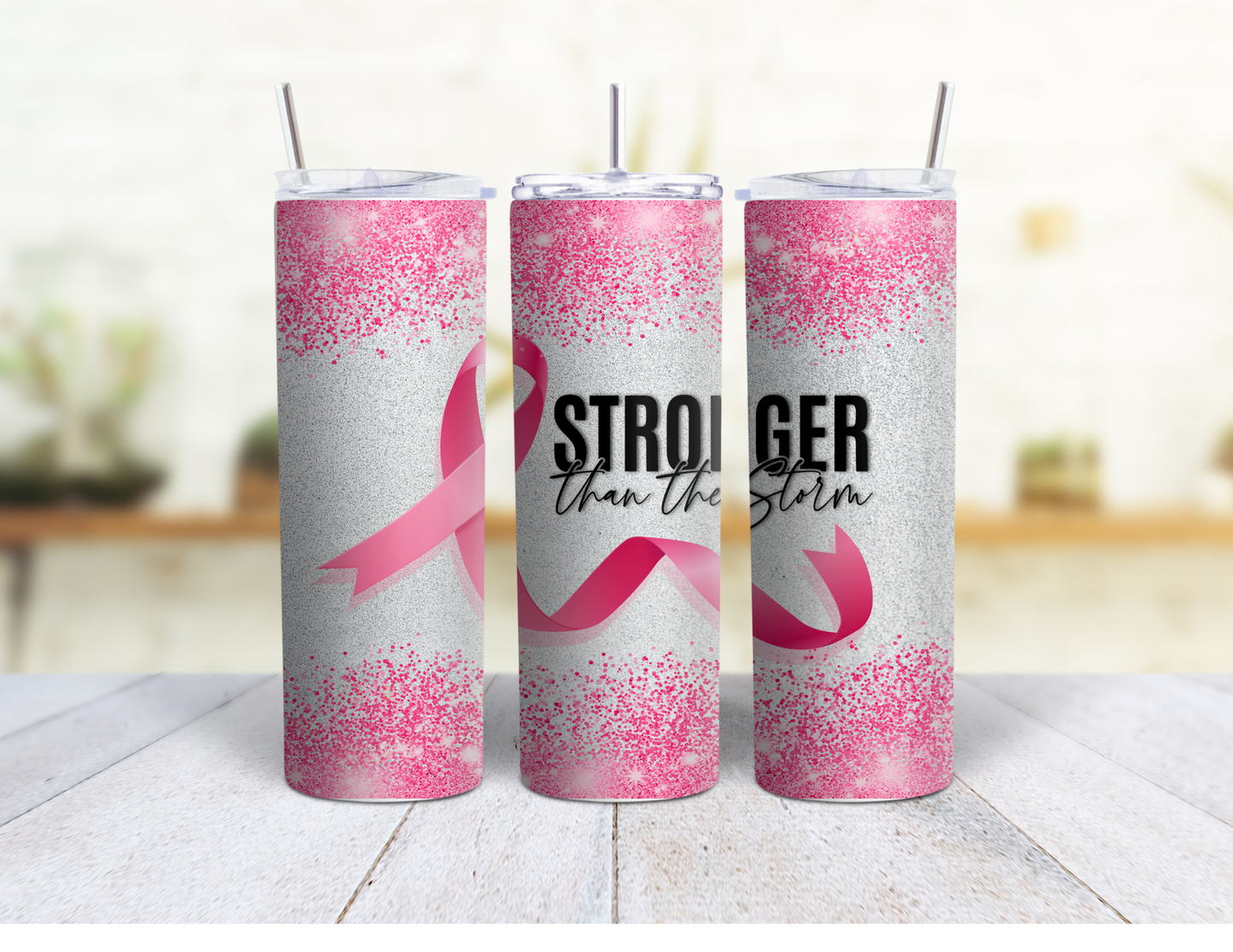 Tumbler - Stronger Than The Storm  20oz Skinny Tumbler